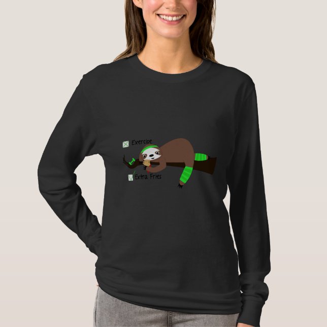 Camiseta Fry Sloth Em Ajustado Verde Relaxado (Frente)