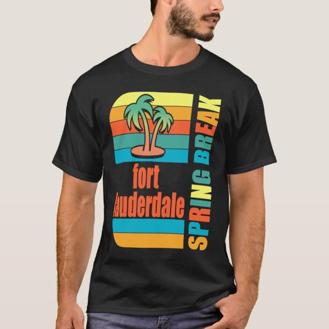 Camiseta Ft Lauderdale Spring Break Segundo grau Retro Beac (Frente)