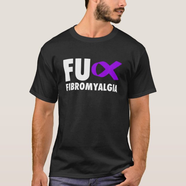 Camiseta FU Fibromialgia Fita Roxa - Fibra (Frente)