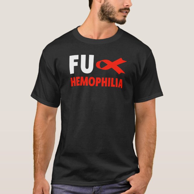 Camiseta Fu Hemofilia Sensibilização Fita Vermelha Hemofili (Frente)