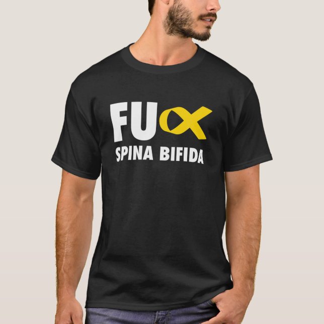 Camiseta FU Spina Bifida Yellow Ribbon - Spina Bifida (Frente)