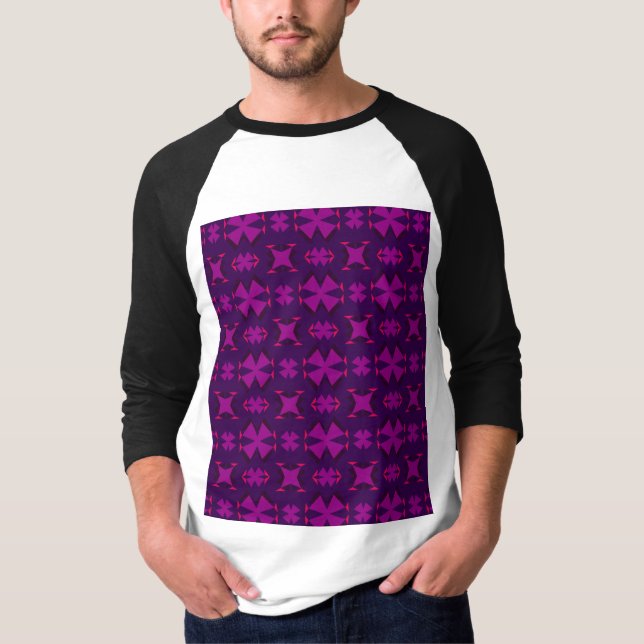 Camiseta Fuchsia Geotech: A Vibrant Abstract Geometric Text (Frente)