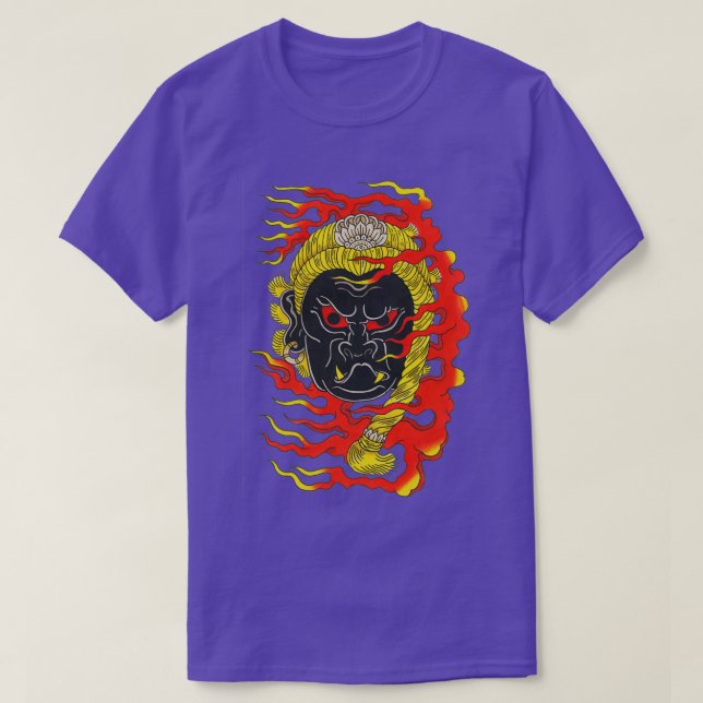 Camiseta Fudo Myoo tatuagem design flash 2 (Frente do Design)