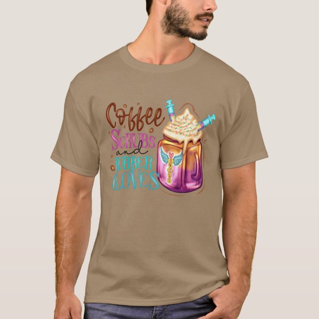 Camiseta Fueled by Coffee Compassion Nurse Lifeee friends (Frente)