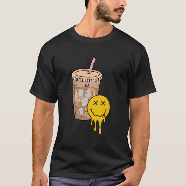 Camiseta Fueled By Iced Coffee And Anxiety Tal Health Both (Frente)