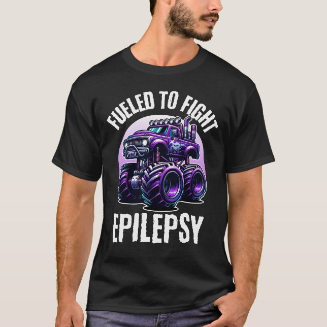 Camiseta Fueled Monster Truck Fighting Epilepsy Awareness (Frente)