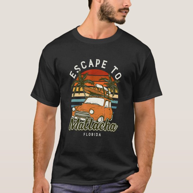 Camiseta Fuga A Matlacha Beach Ocean Flórida Fl Summer V (Frente)