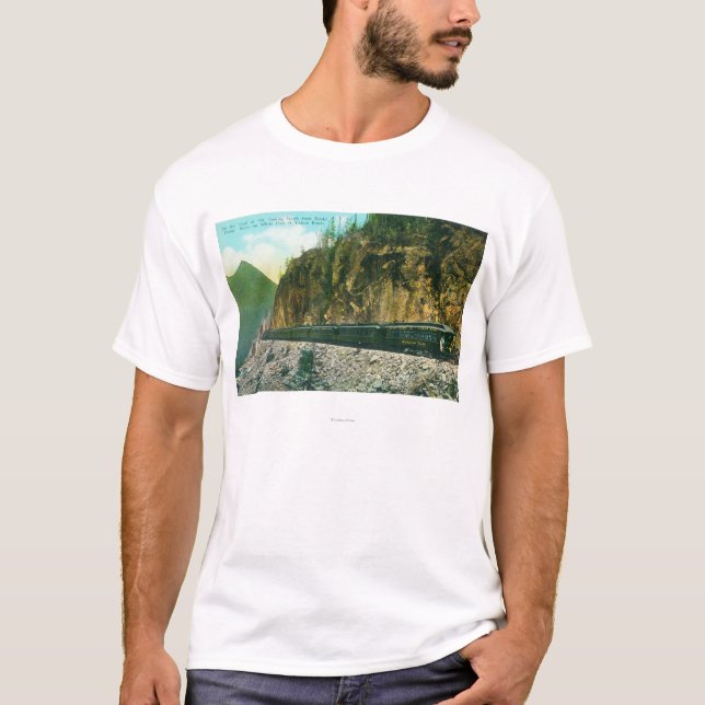 Camiseta Fuga ao norte do ponto rochoso, da passagem branca (Frente)