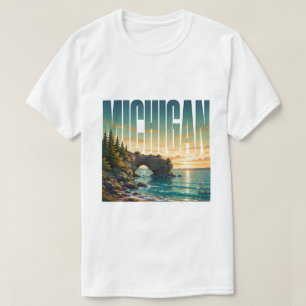 Camiseta Fuga Cênica Costeira dos Grandes Lagos de Michigan