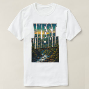 Camiseta Fuga Cênica da Ponte da Montanha da Virgínia Ocide
