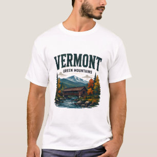 Camiseta Fuga Cênica pelas Montanhas Verdes de Vermont