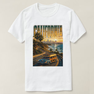 Camiseta Fuga Costeira do Pôr do Sol do Pacífico da Califór