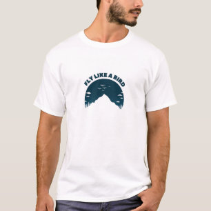 Camiseta Fuga De Montanha - Voar Como Um Inspirador Pássaro