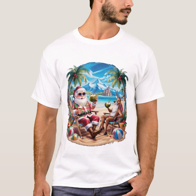 Camiseta Fuga de praia dos papais noeis - Férias engraçadas (Frente)