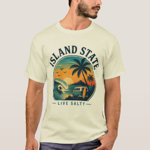 Camiseta Fuga de Surf ao Pôr do Sol para Amantes de Praia T