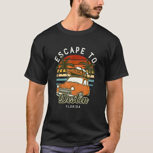 Camiseta Fuga Para Destruir Praia Do Oceano Flórido Fl Summ (Frente)