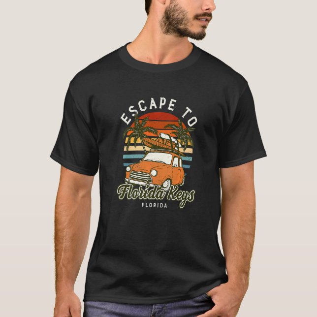 Camiseta Fuga Para Flórida Keys Beach Fl Ocean Conchs Summe (Frente)