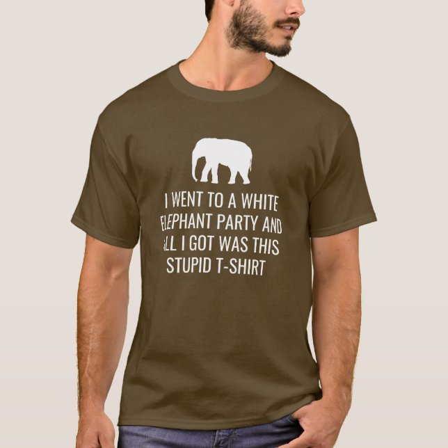 Camiseta Fui a uma festa de elefante branco. (Frente)