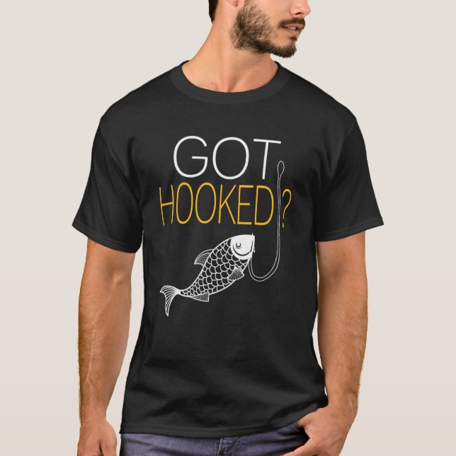 Camiseta Fui Fisgado Piada Engraçada de Pesca Sarcasmo para (Frente)
