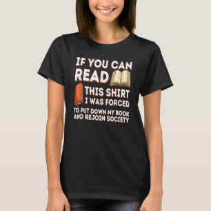 Camiseta Fui Forçado a Largar Meu Livro Lendo Livros Verm