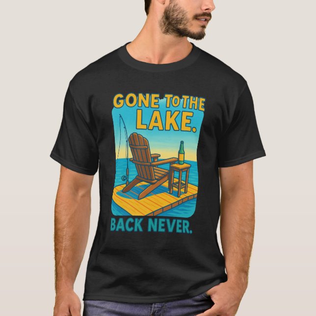 Camiseta 🌲 Fui para o Lago. Nunca volto. (Frente)