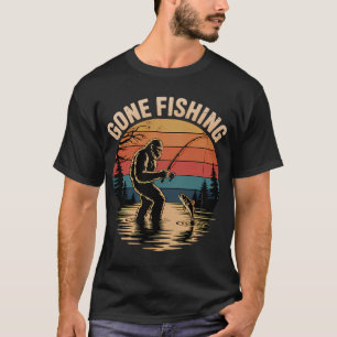 Camiseta Fui Pescar – Desenho Adorável de Porco e Minhoca