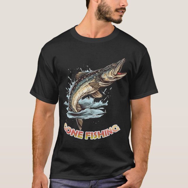 Camiseta Fui pescar - lúcio (Frente)
