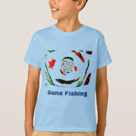 Camiseta "Fui Pescar" Peixe Engraçado