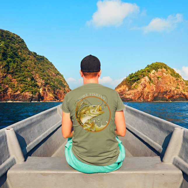 Camiseta Fui Pescar Truta Enorme Aceitando a Iscas Presente (Criador carregado)