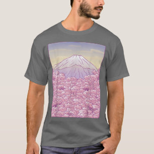 Camiseta Fuji Japonês Sakura Cherry Blossom Árvore Japão Gr