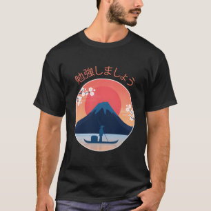 Camiseta Fuji Mountain Sakura Flores Su, estética japonesa