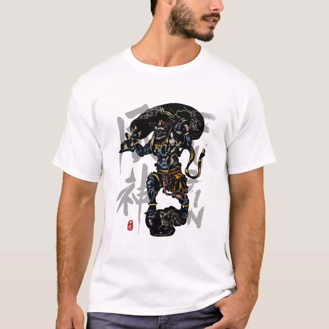 Camiseta "FUJIN" Deus da Caligrafia Eólica (Frente)