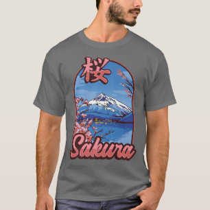 Camiseta Fujiyama Sakura Cherry Blossom Art for Japanese Cu