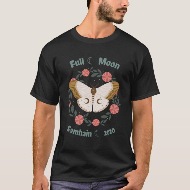 Camiseta Full Blue Moon Samhain 2020 Moth Garland (Frente)