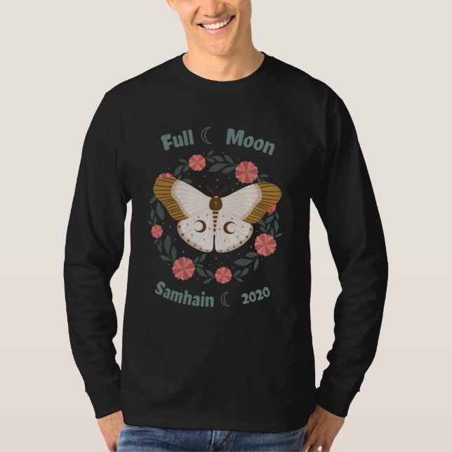 Camiseta Full Blue Moon Samhain 2020 Moth Garland (Frente)