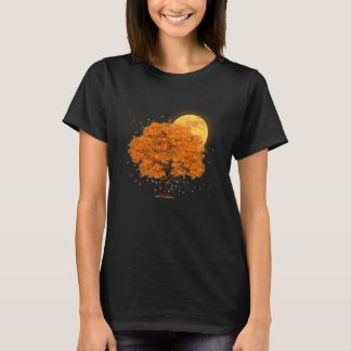 Camiseta Full Moon Flock of Birds Tree Outdoor Wildlife Nat