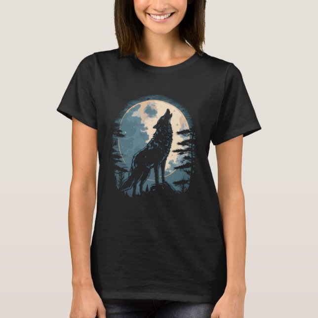 Camiseta Full Moon Howling Wolf Wolves   2 (Frente)