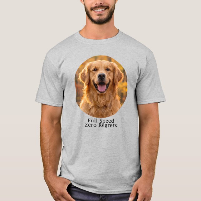 Camiseta Full Speed Zero Regrets Golden Retriever (Frente)