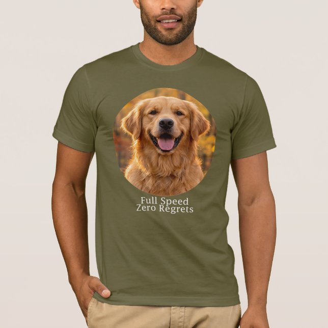 Camiseta Full Speed Zero Regrets Golden Retriever (Frente)