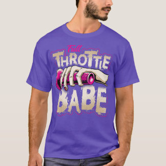 Camiseta FULL-THROTTLE BABE Biker Dirt-bike Motocross Tee t