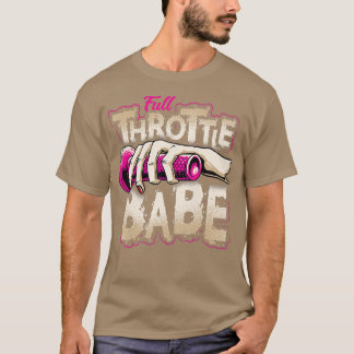 Camiseta FULL-THROTTLE BABE Biker Dirt-bike Motocross Tee t