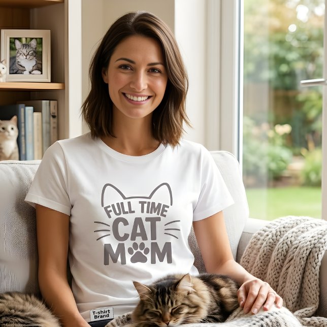 Camiseta Full Time Cat Mom Cute Feline Lover Gift  (Criador carregado)
