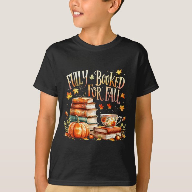 Camiseta Fully Booked For Fall Cozy Autumn Reading Gift  (Frente)