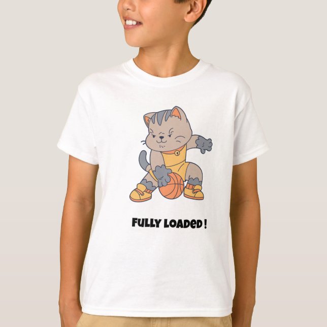 Camiseta Fully loaded - a Funny Cat-Basketball  (Frente)