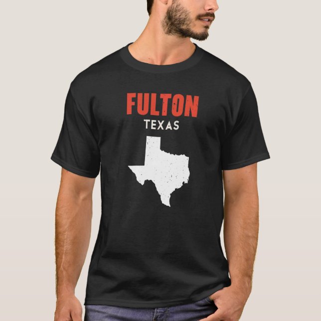 Camiseta Fulton Texas EUA State America Viagem Texas (Frente)