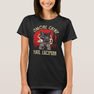Camiseta Fumaça Catnip Hail Lucipurr Funny Cat Fumando