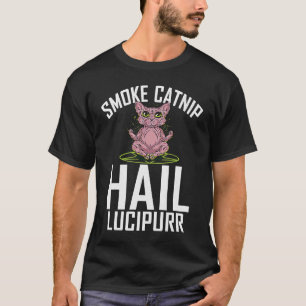 Camiseta Fumaça catnip malho lucipiente gato satânico