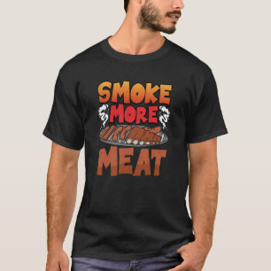 Camiseta Fumaça mais carne Fumante Grill Barbecue Carne Gri