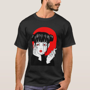 Camiseta Fumando Nipponês De Geisha Manga, Anime Babe Japon