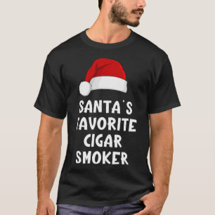 Camiseta Fumante de charuto favorito do Papai Noel de Natal